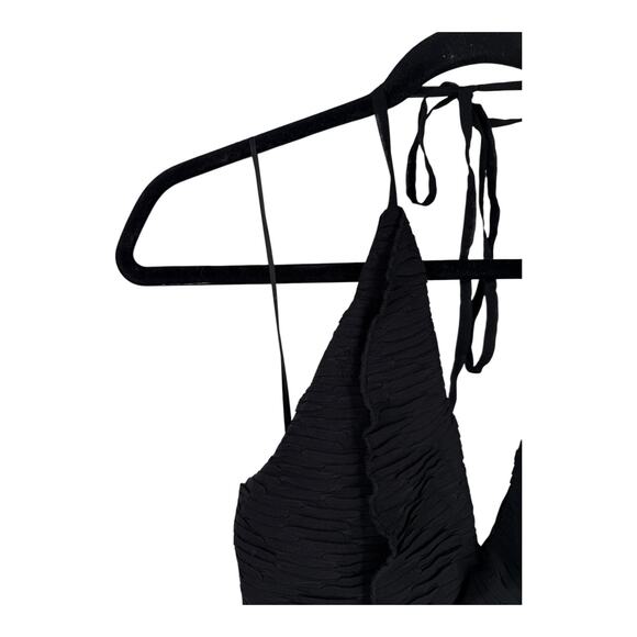 Astr the Label ruffle halter minidress dress black size Medium M - Picture 3 of 8